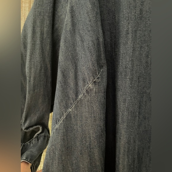 Talbots Chambray denim dress. Size 20w. 3/4 sleeves with tie. 100 cotton - Picture 8 of 9